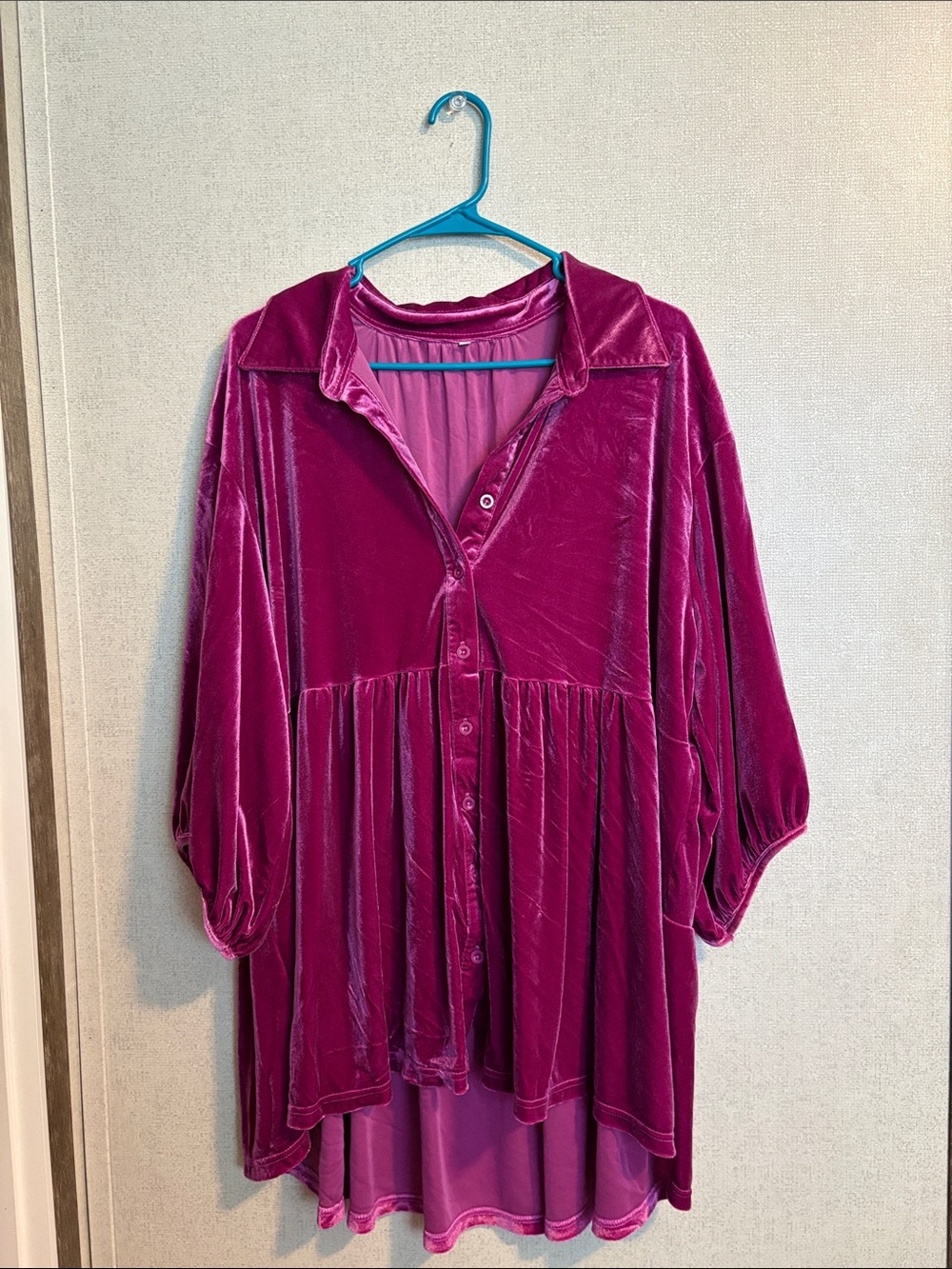 Magenta Velvet Tunic